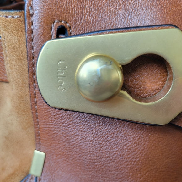 Chloe Owen small suede and leather handbag - Picture 6 of 8